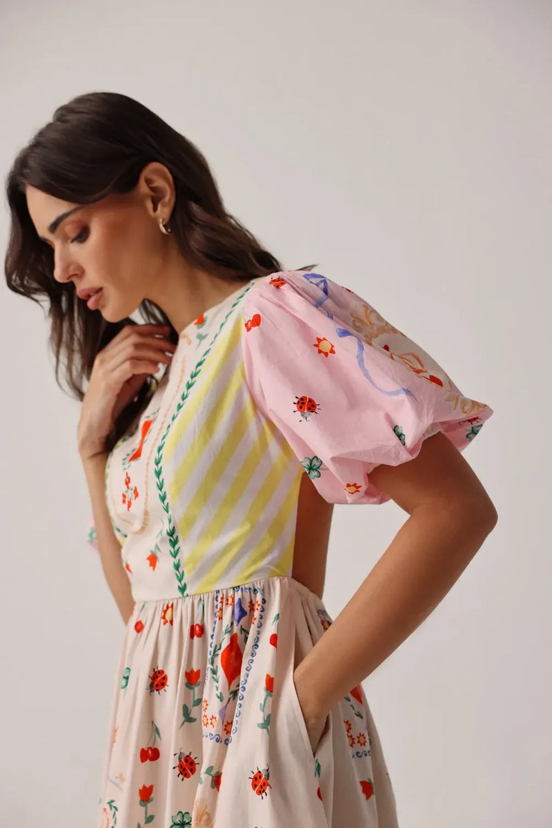Lyla Midi - Tarot poplin by NOIB for women Worldwide