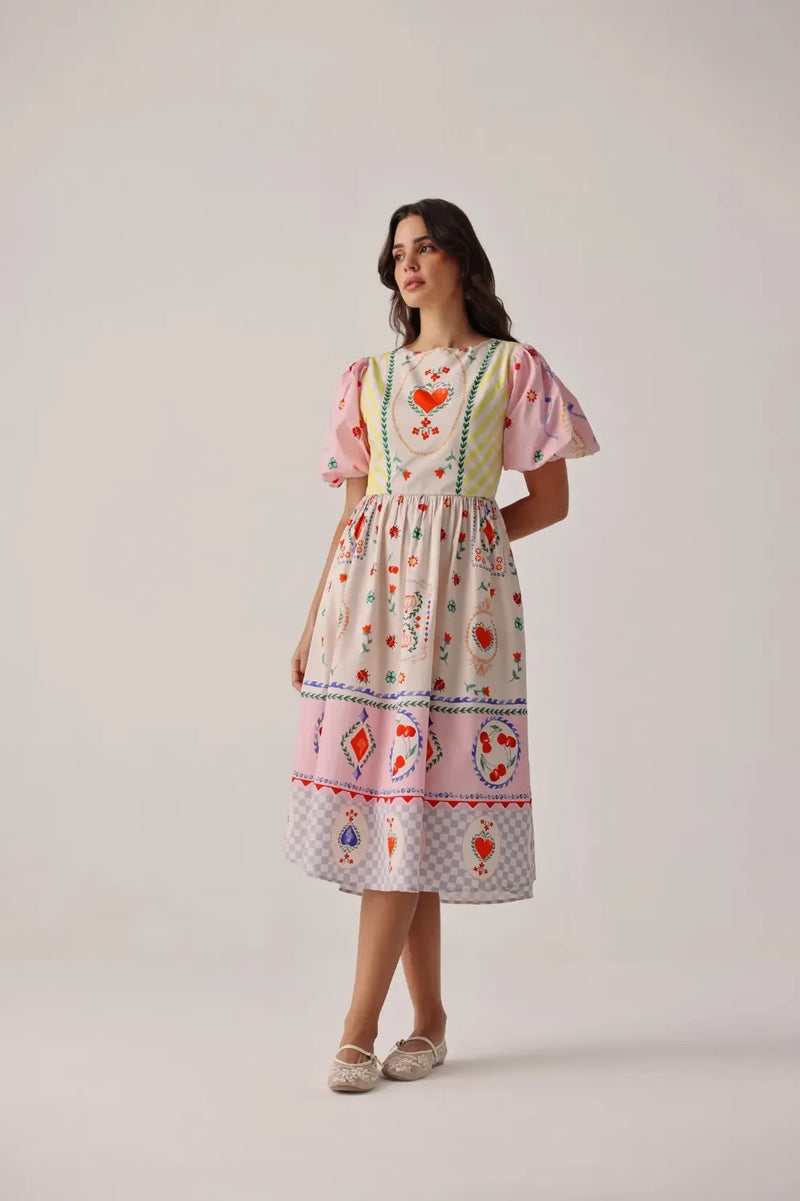 Lyla Midi - Tarot poplin by NOIB for women Worldwide