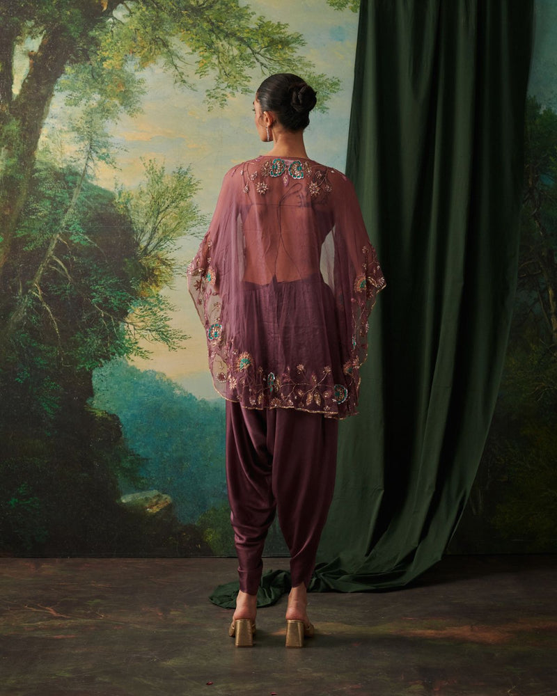MADHUBALA, IZHAAR & AINA CO-ORD SET chiffon by Rashika Mittal in purple color for women Worldwide