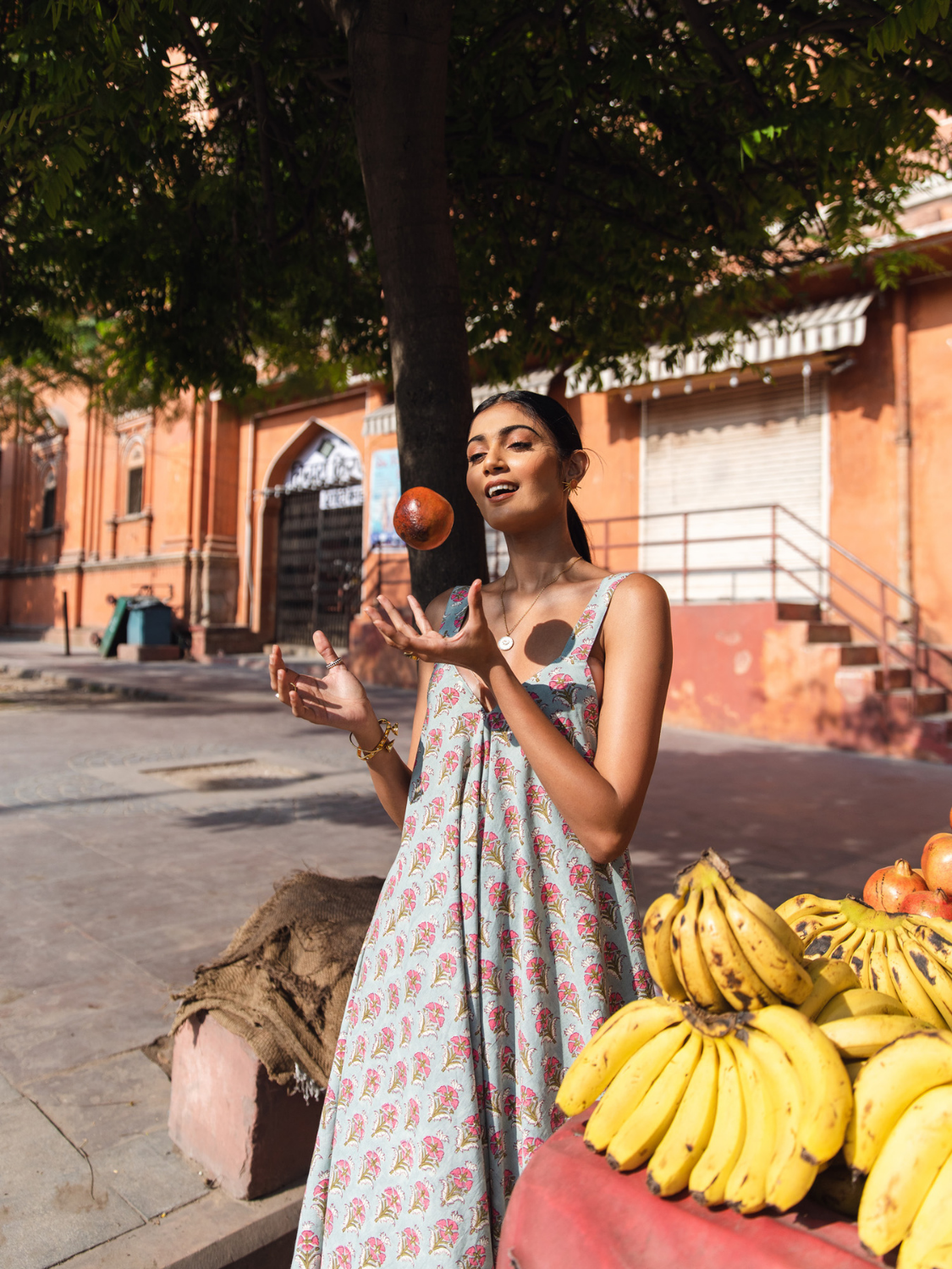 Truly Tropical Drape Jumpsuit - Printed Cotton Draped Jumpsuit