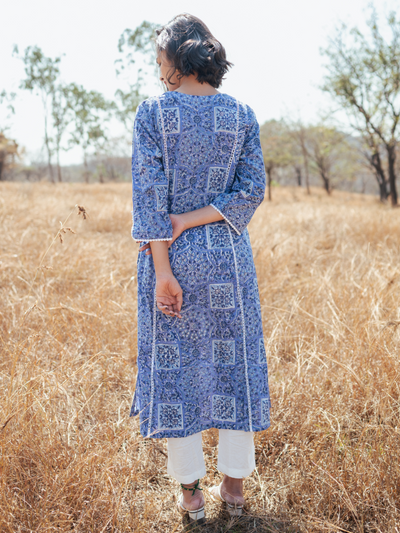 Jodhpur Kurta Set -  Handblock Printed Cotton Kurta Set