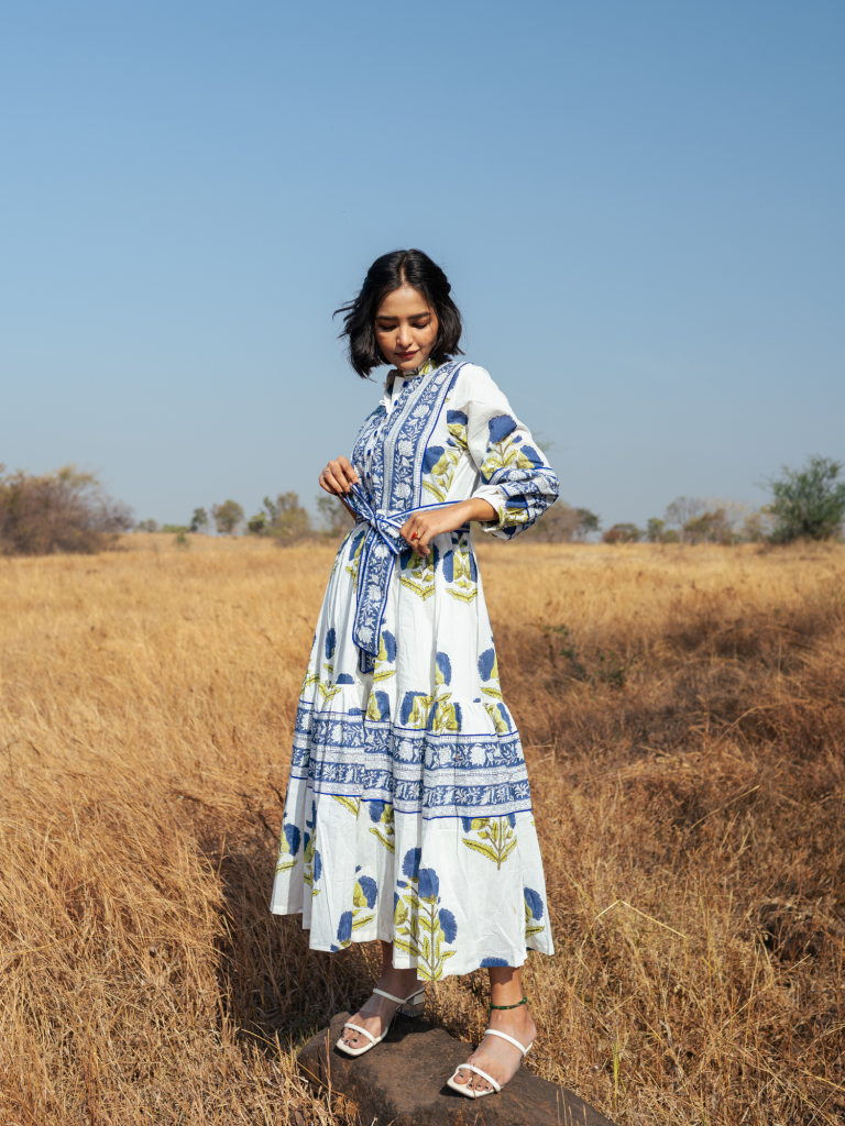 Udaipur Dress - Handblock Printed Cotton Dress