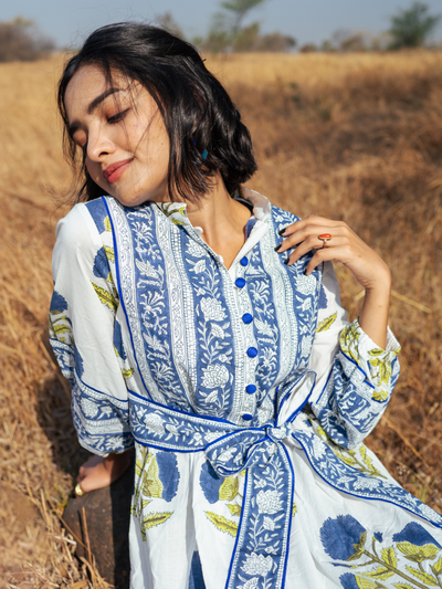 Udaipur Dress - Handblock Printed Cotton Dress