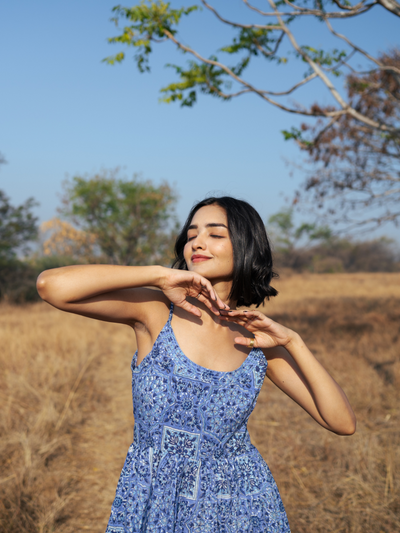 Jodhpur Dress - Handblock Printed Cotton Dress