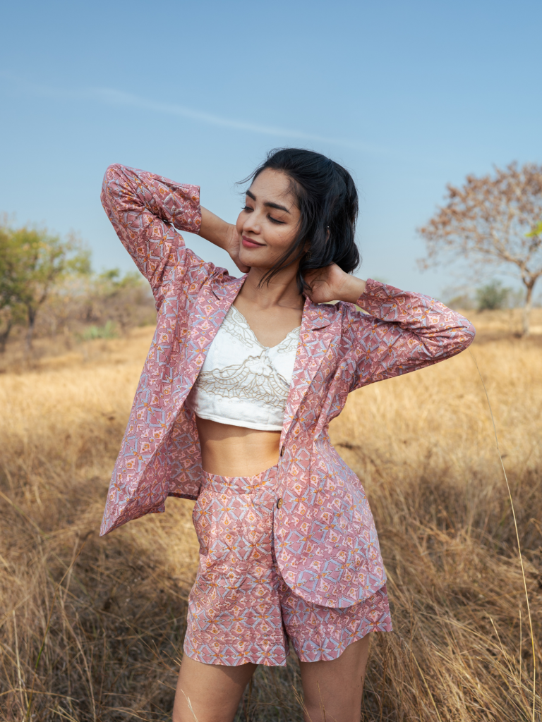 Pondi Co-Ord Set - Handblock Printed Cotton Co- Ord Set