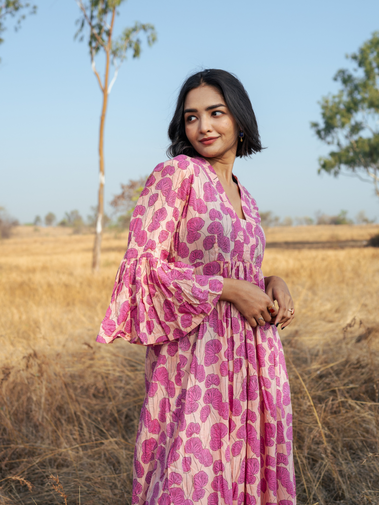 Mussoorie Maxi Dress - Handblock Printed Cotton Dress