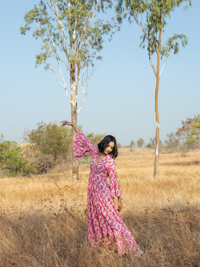 Mussoorie Maxi Dress - Handblock Printed Cotton Dress