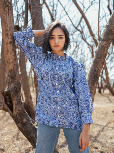 Jodhpur Shirt - Handblock Printed Cotton Shirt