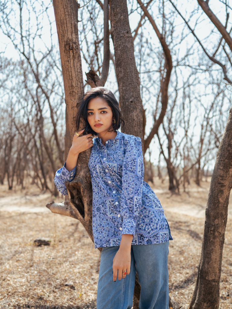 Jodhpur Shirt - Handblock Printed Cotton Shirt