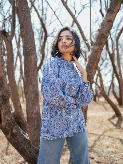 Jodhpur Shirt - Handblock Printed Cotton Shirt