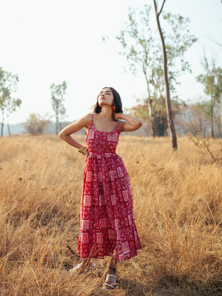 Bikaner Dress - Handblock Printed Cotton Dress