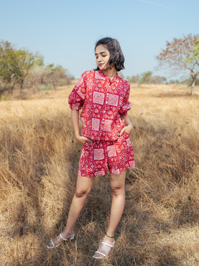 Bikaner Co-Ord Set -  Handblock Printed Cotton Co- Ord Set