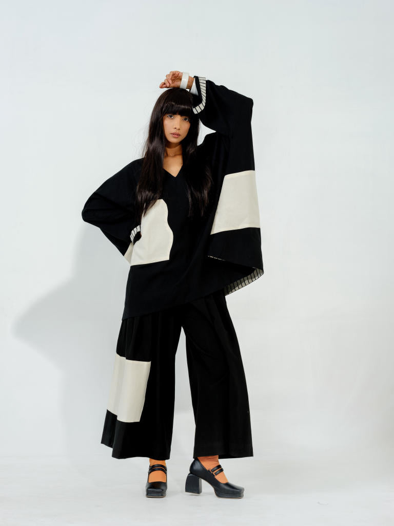 Manuka Pants cotton matty pants/trousers by Stoique in black, natural for women Worldwide
