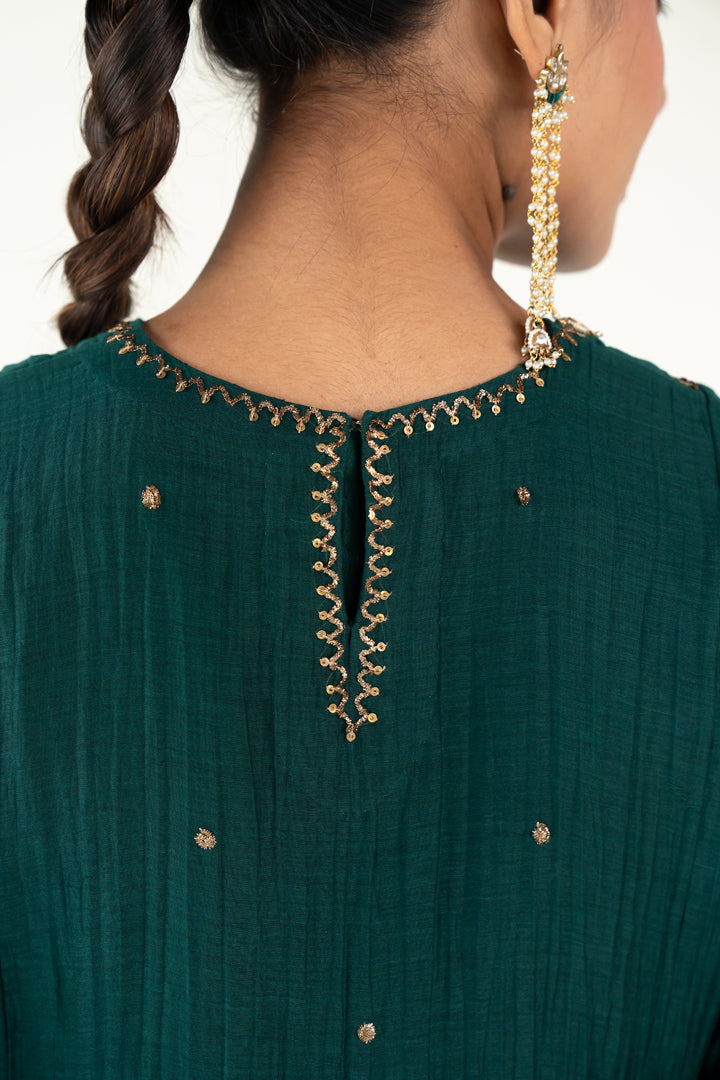 Baadal Kurta Set-Emerald