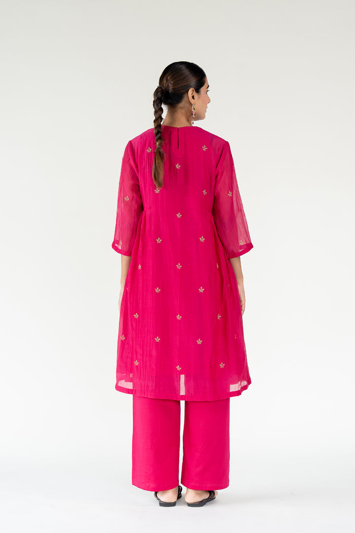 Ekra Kurta Set-Rani Pink