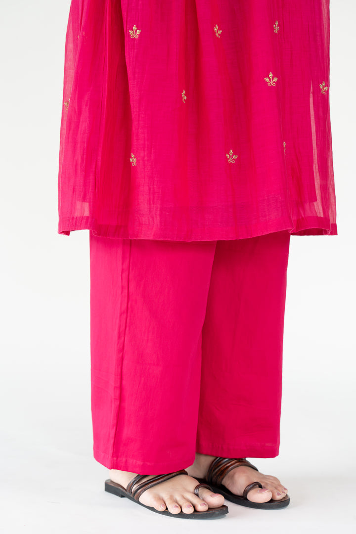 Ekra Kurta Set-Rani Pink