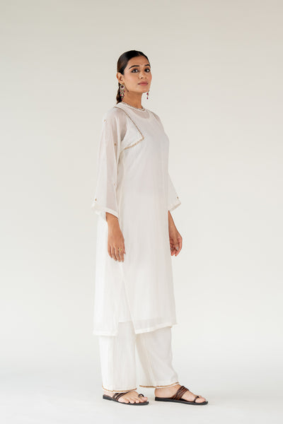 Caftan Kurta Set-Ivory