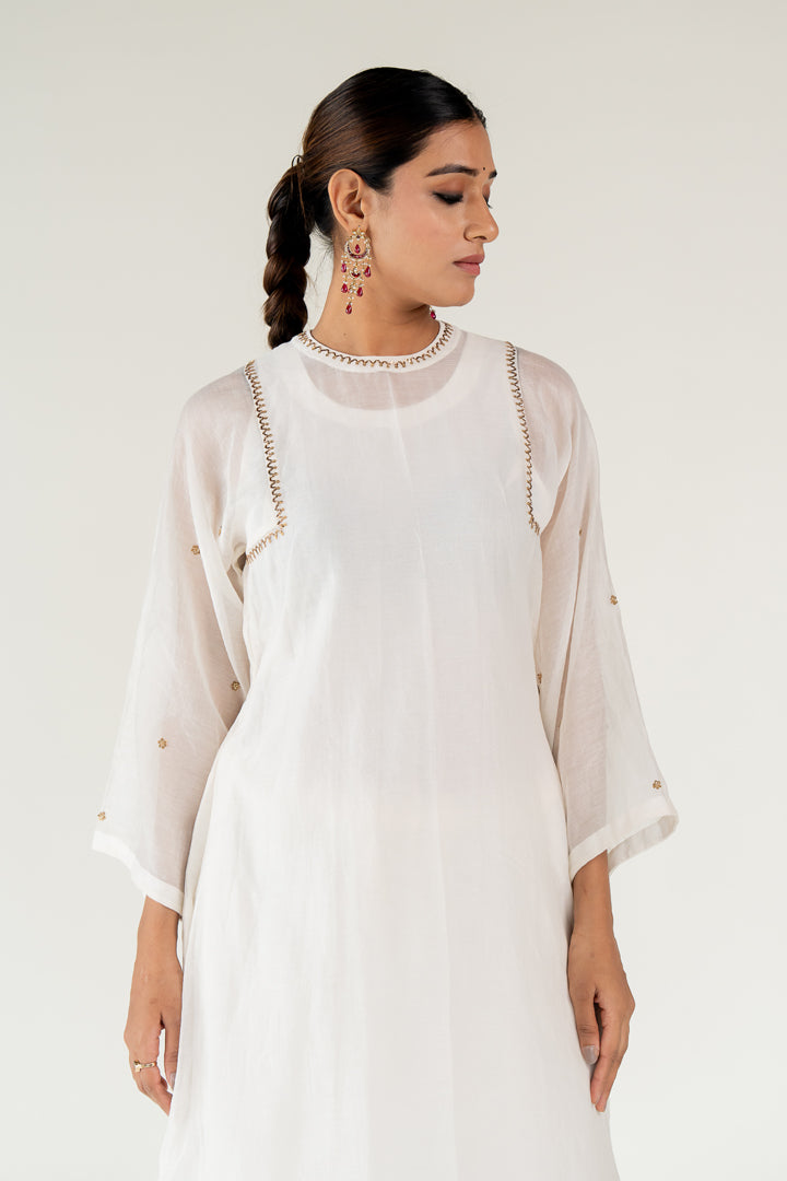 Caftan Kurta Set-Ivory