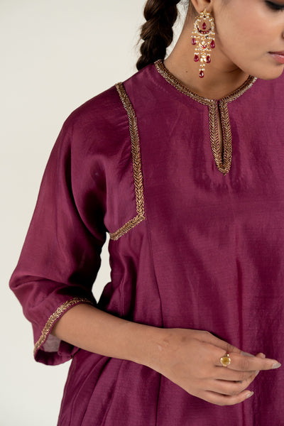 Zainab Kurta Set-Plum