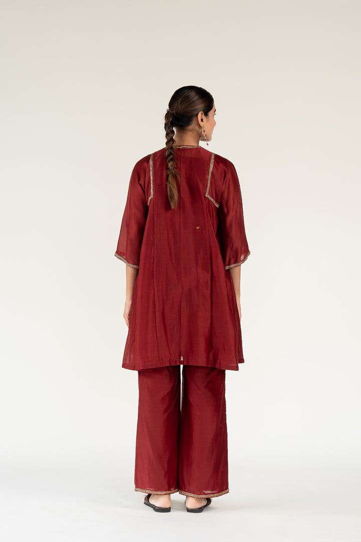 Zainab Kurta Set-Maroon