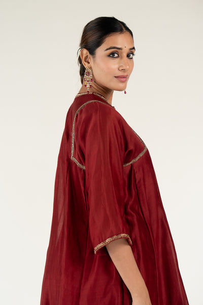 Zainab Kurta Set-Maroon