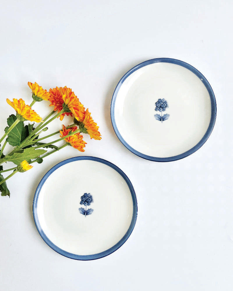 French Flora Saucers (Set of 2) linen by Minimal Indian for Worldwide