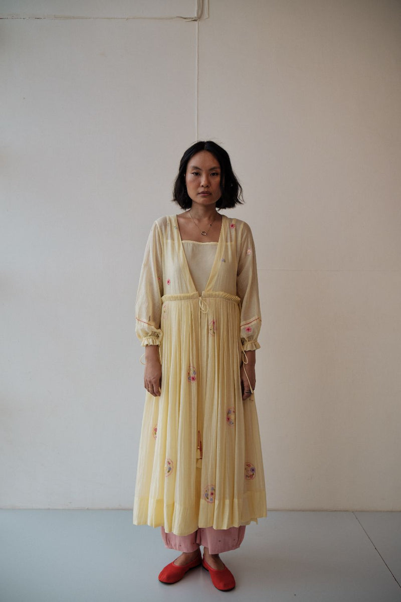 REN DAFFODIL DRESS chanderi by TOKREE in yellow color for women Worldwide