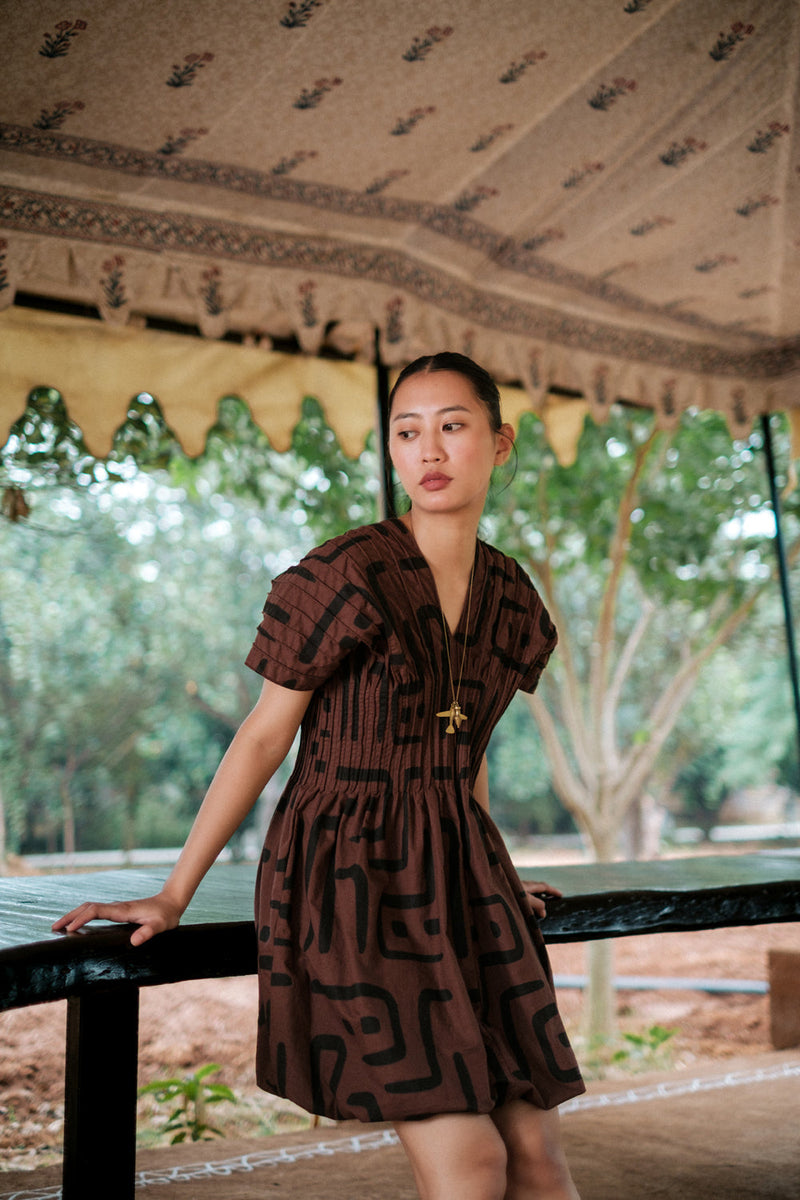Meknes kimono dress Crushed Cotton dress by The Terra Tribe in green for women Worldwide