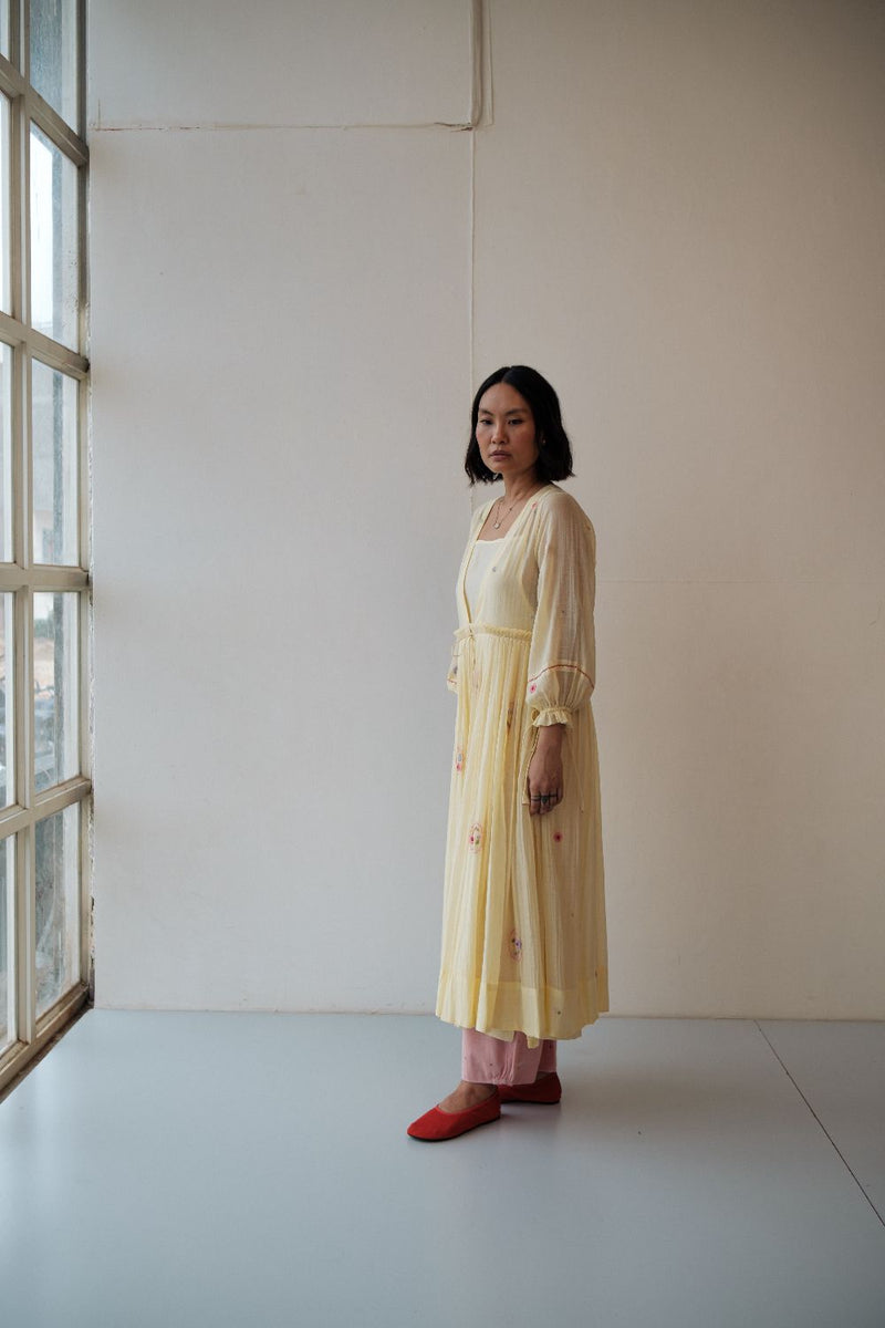 REN DAFFODIL DRESS chanderi by TOKREE in yellow color for women Worldwide