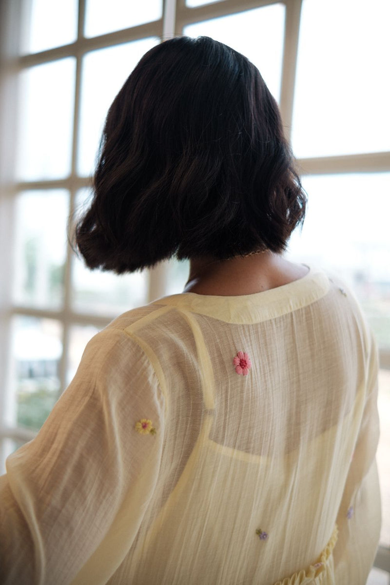REN DAFFODIL DRESS chanderi by TOKREE in yellow color for women Worldwide