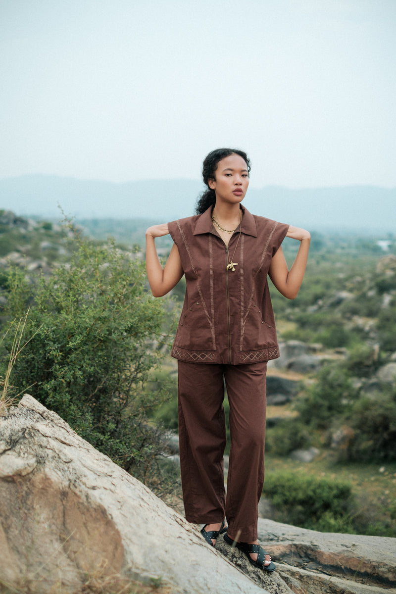 Antalya shirt jacket Crushed Cotton top/shirt by The Terra Tribe in green for women Worldwide