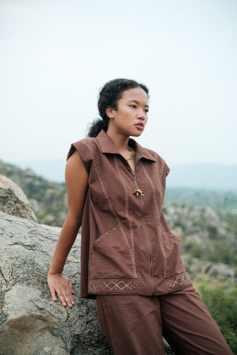 Antalya shirt jacket Crushed Cotton top/shirt by The Terra Tribe in green for women Worldwide