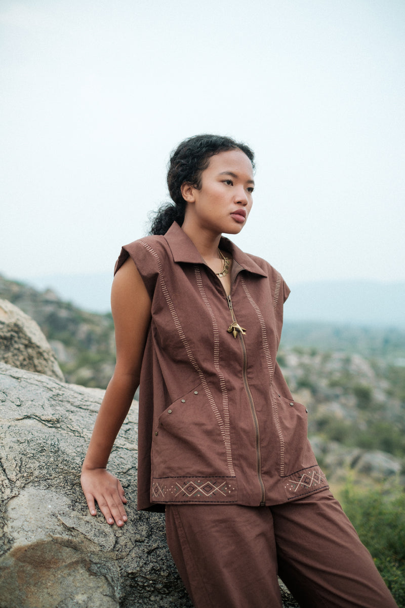 Antalya shirt jacket Crushed Cotton top/shirt by The Terra Tribe in green for women Worldwide