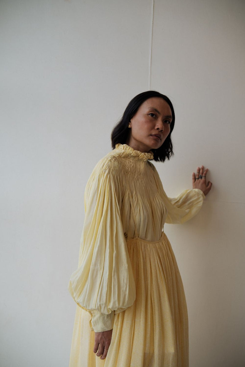 ASTER DRESS by TOKREE in yellow color for women Worldwide