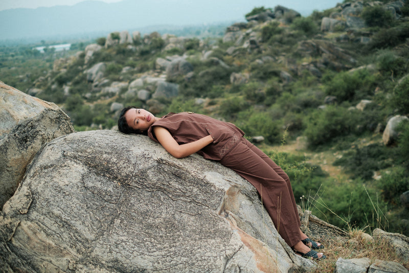 Antalya shirt jacket Crushed Cotton top/shirt by The Terra Tribe in green for women Worldwide