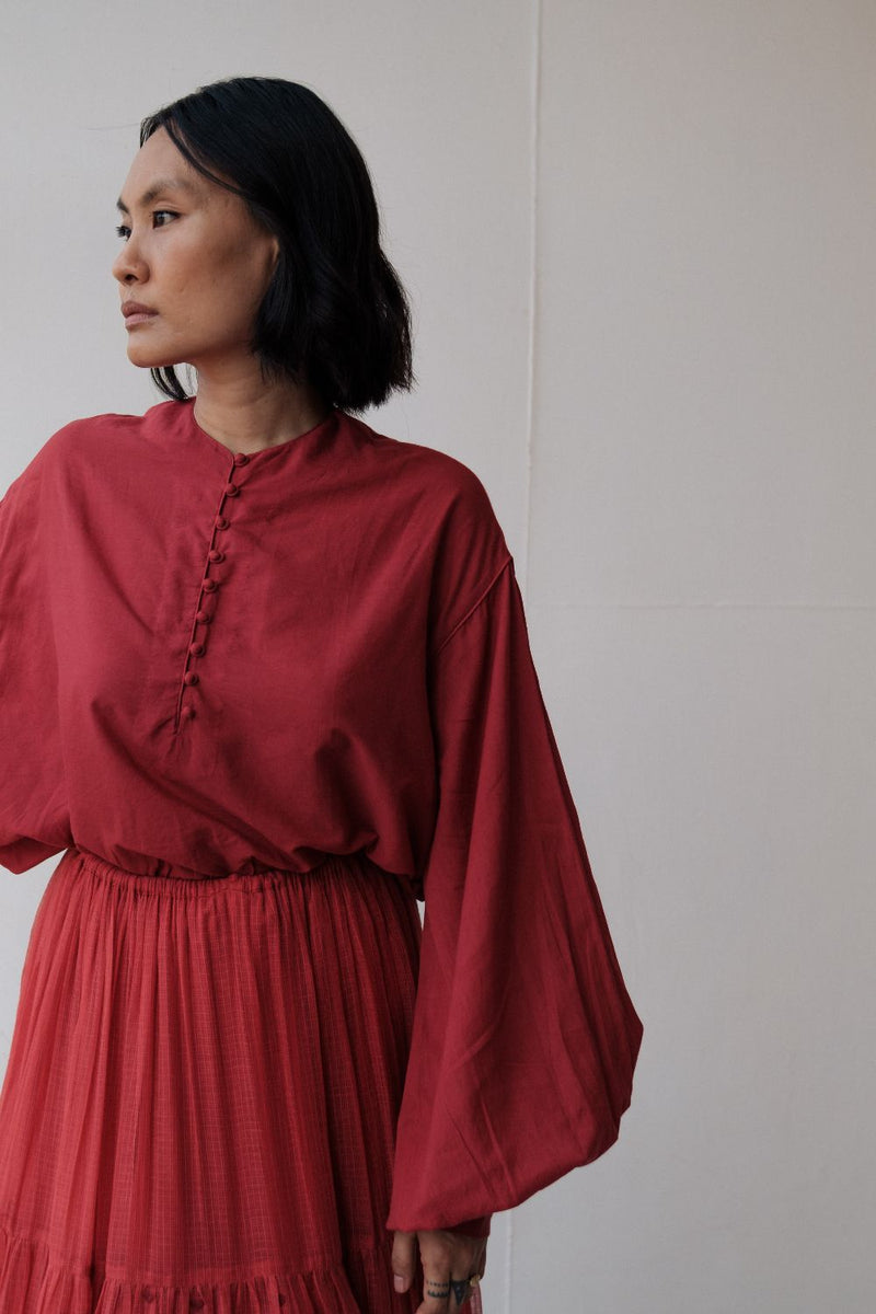 Maya Skirt by TOKREE in red color for women Worldwide