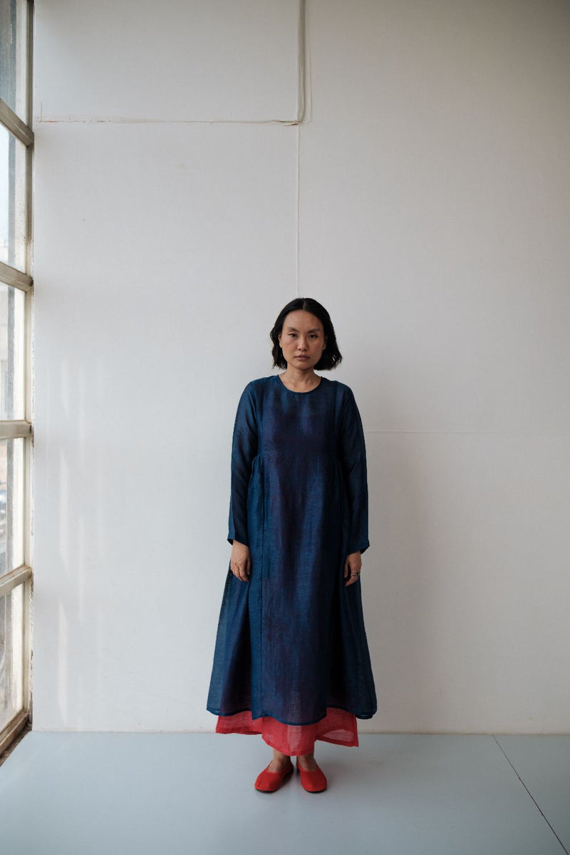 RESHAM BLUE DRESS silk by TOKREE in blue color for women Worldwide