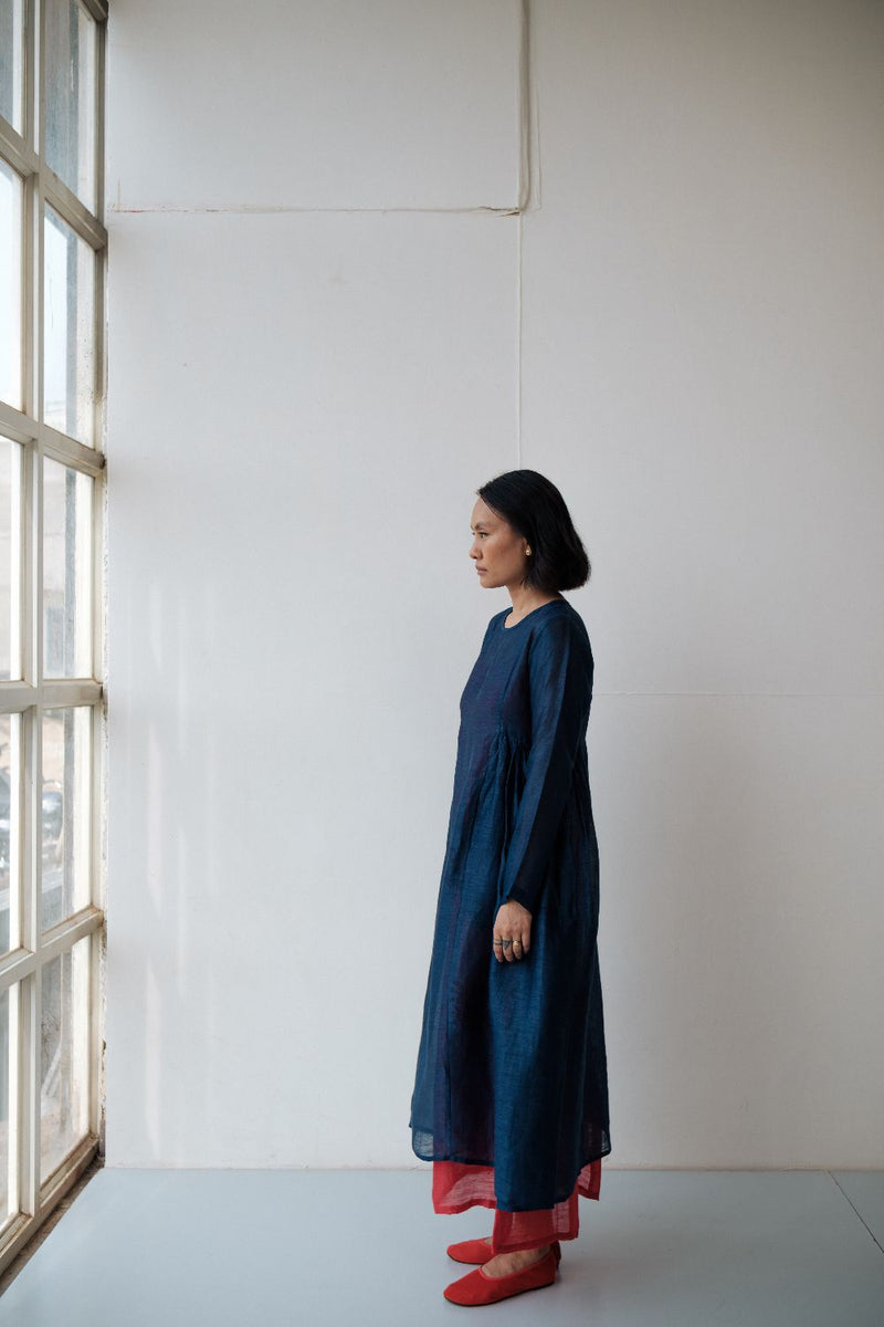 RESHAM BLUE DRESS silk by TOKREE in blue color for women Worldwide