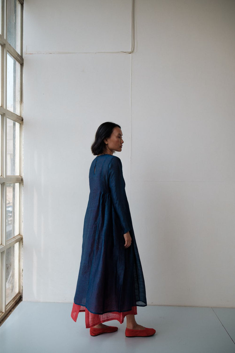 RESHAM BLUE DRESS silk by TOKREE in blue color for women Worldwide