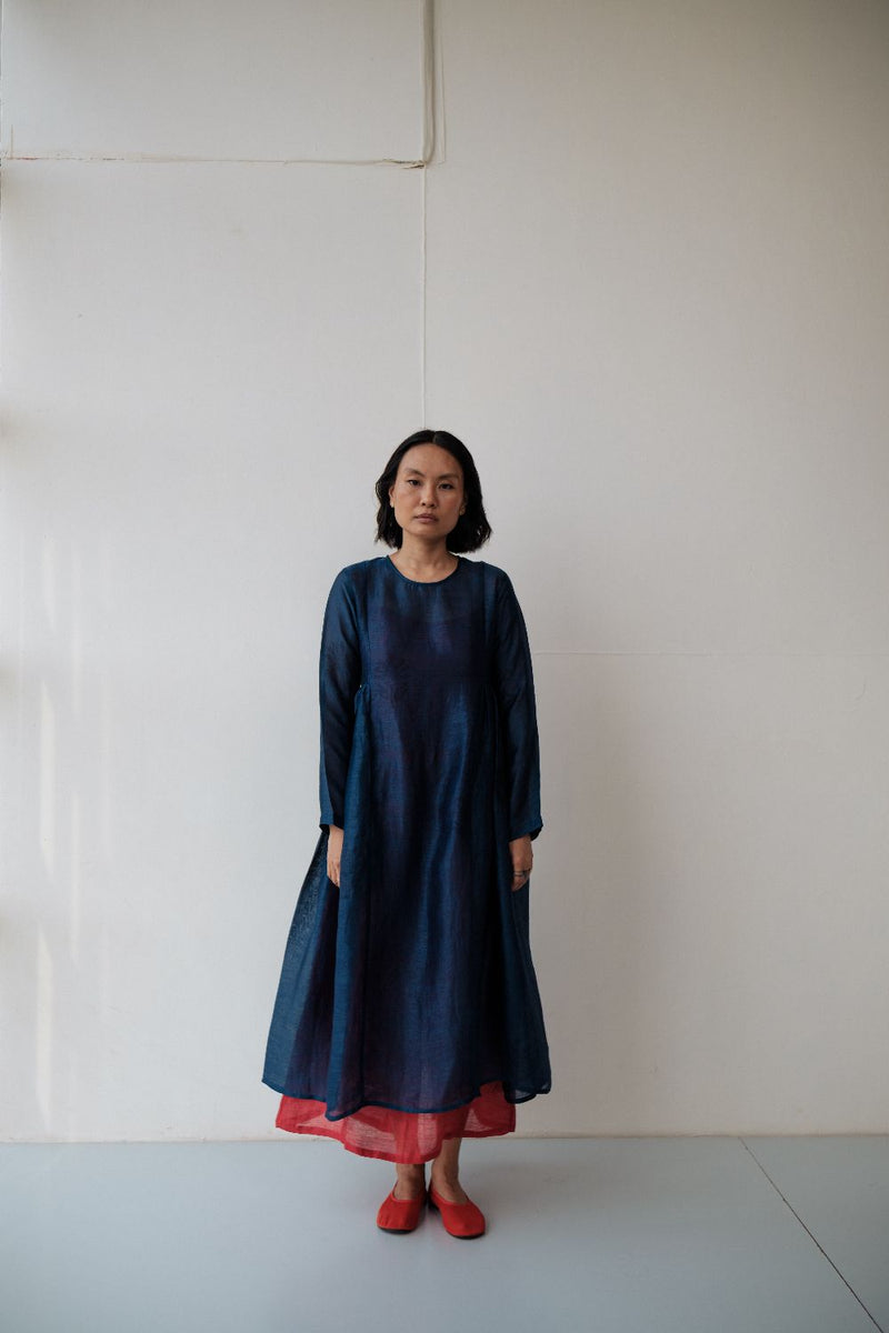 RESHAM BLUE DRESS silk by TOKREE in blue color for women Worldwide