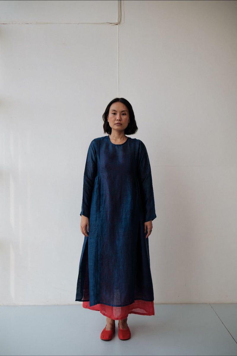 RESHAM BLUE DRESS silk by TOKREE in blue color for women Worldwide