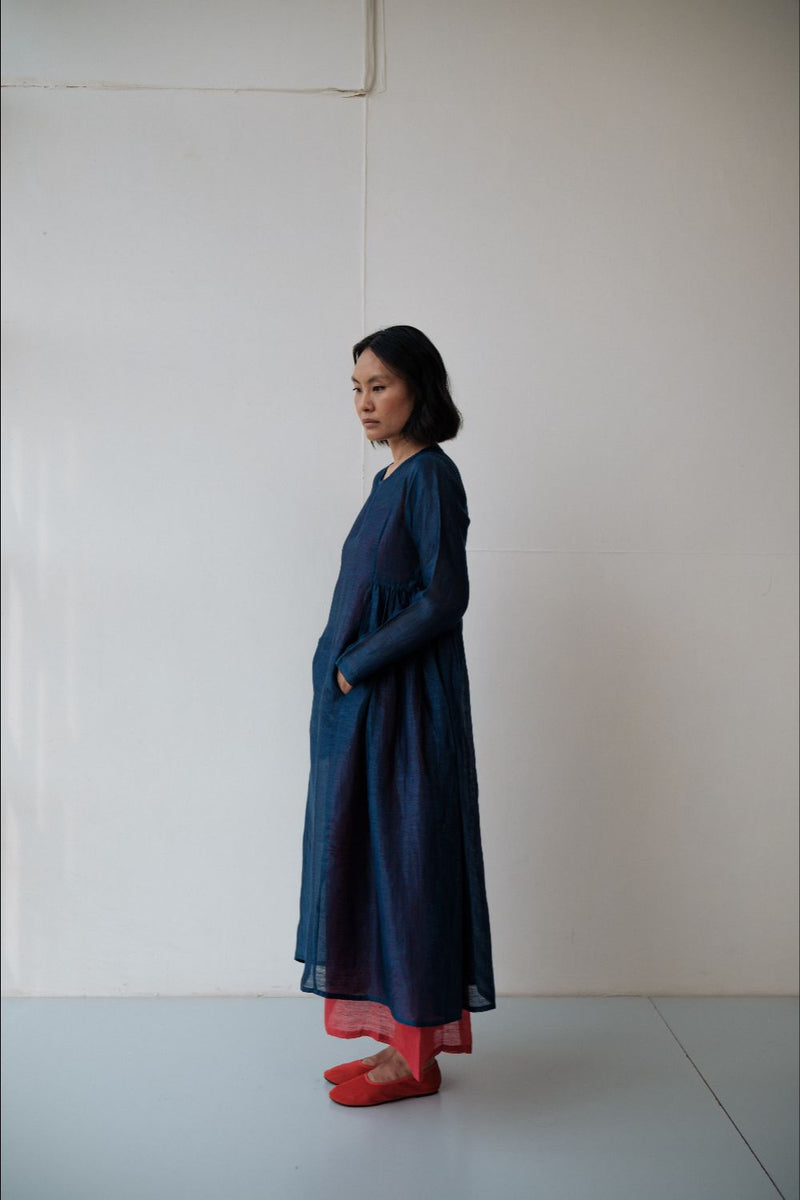 RESHAM BLUE DRESS silk by TOKREE in blue color for women Worldwide