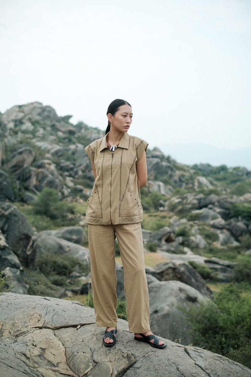 Antalya shirt jacket Crushed Cotton top/shirt by The Terra Tribe in green for women Worldwide