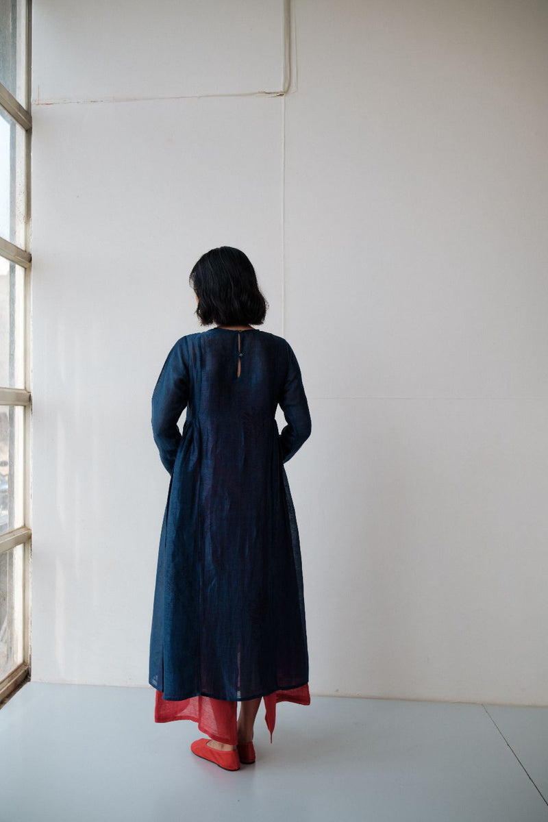 RESHAM BLUE DRESS silk by TOKREE in blue color for women Worldwide