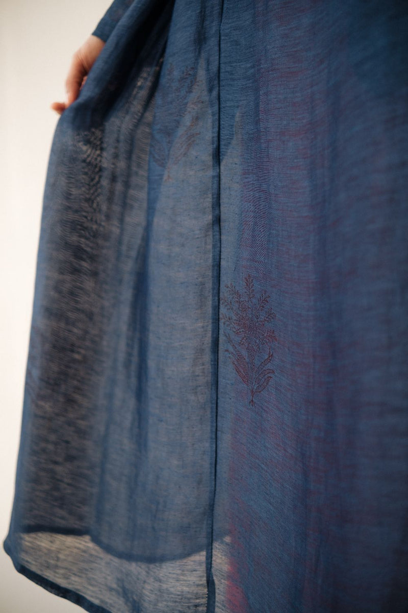 RESHAM BLUE DRESS silk by TOKREE in blue color for women Worldwide