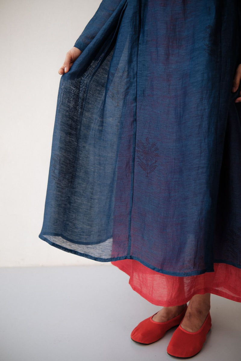 RESHAM BLUE DRESS silk by TOKREE in blue color for women Worldwide