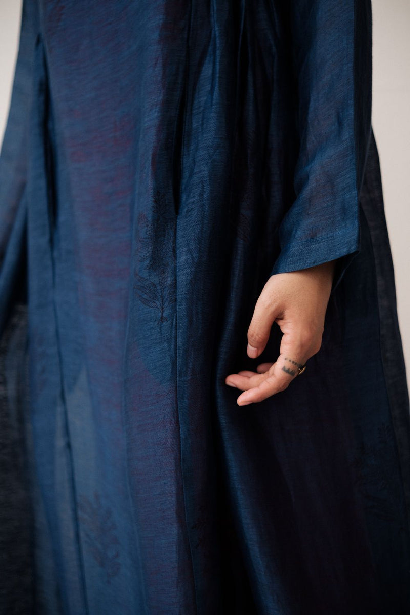 RESHAM BLUE DRESS silk by TOKREE in blue color for women Worldwide