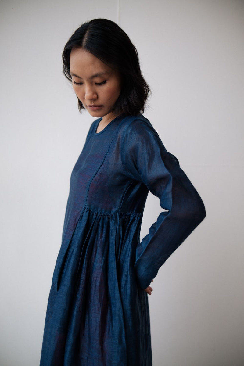 RESHAM BLUE DRESS silk by TOKREE in blue color for women Worldwide