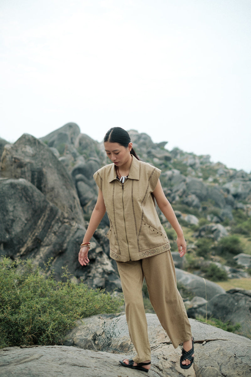 Antalya shirt jacket Crushed Cotton top/shirt by The Terra Tribe in green for women Worldwide
