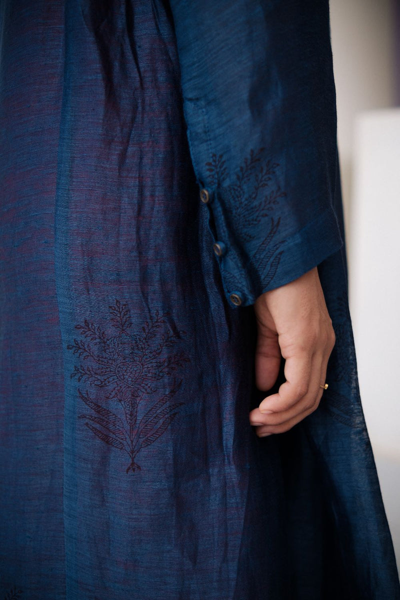 RESHAM BLUE DRESS silk by TOKREE in blue color for women Worldwide